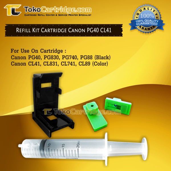 Refill Kit / Klip Penyedot Tinta Cartrige Canon PG40 CL41 PG830 CL831 PG740 CL741 PG88 CL98