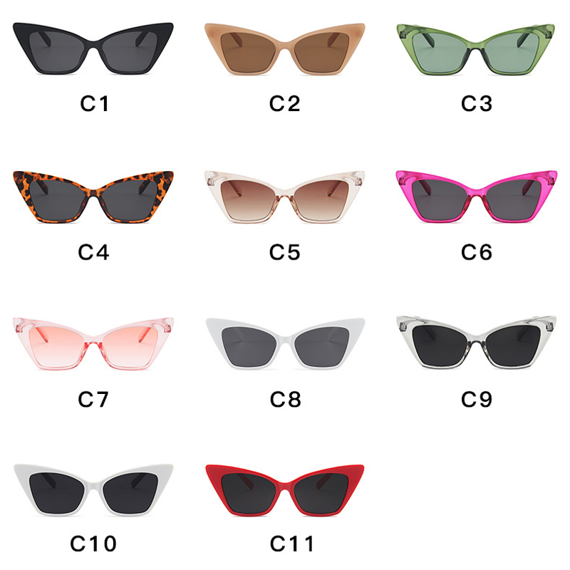 【YUZHU】COD New Fashion Cat Eye Candy Color Simple Sunglasses untuk Wanita