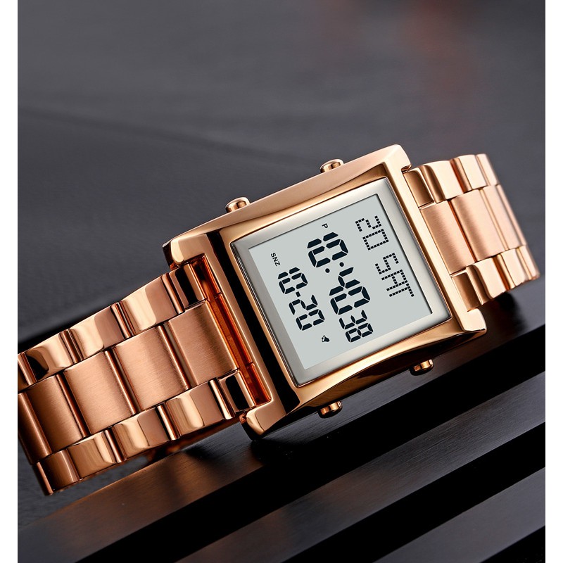 SKMEI 1812 Jam Tangan Pria Wanita Digital Dual Time Tali Stainless Steel WATCHKITE WKOS