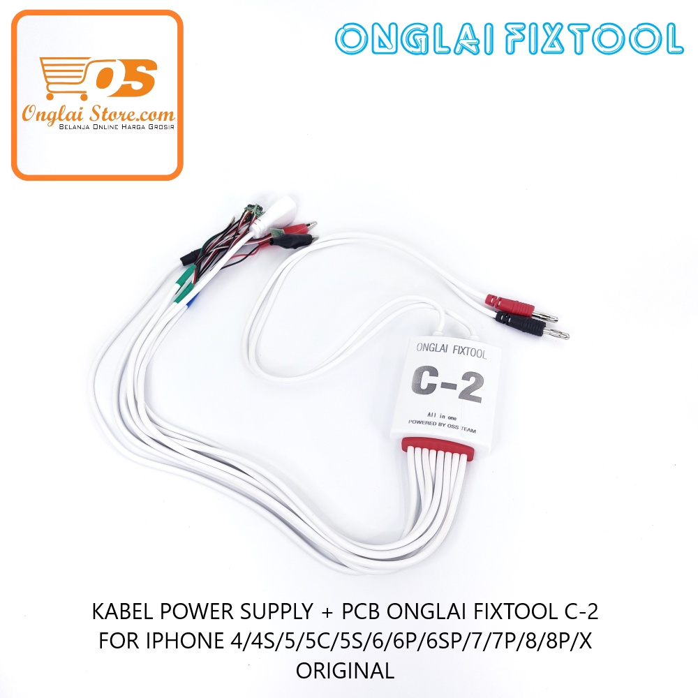KABEL POWER SUPPLY + PCB ONGLAI FIXTOOL C-2 FOR IPHONE 4/4S/5/5C/5S/6/6P/6SP/7/7P/8/8P/X ORIGINAL