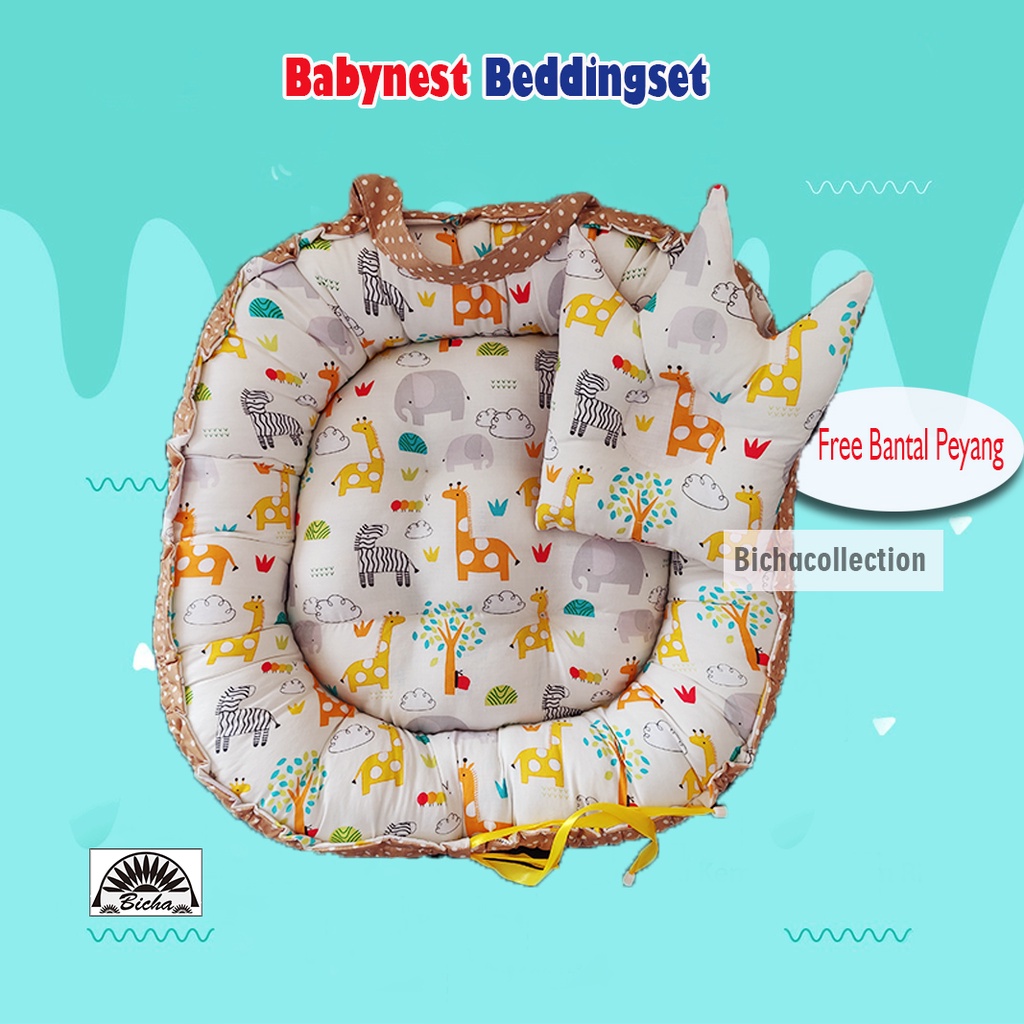 Bicha Babynest bulat / Round babynest Round babynest full beddingset circle baby nest kado lahiran premium