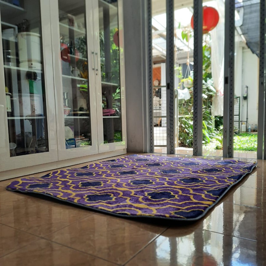 Karpet Busa FONIX Malaysia Bulu Super Lembut Anti Slip 180x220 Minimalis F127, Rasfur Korea-2