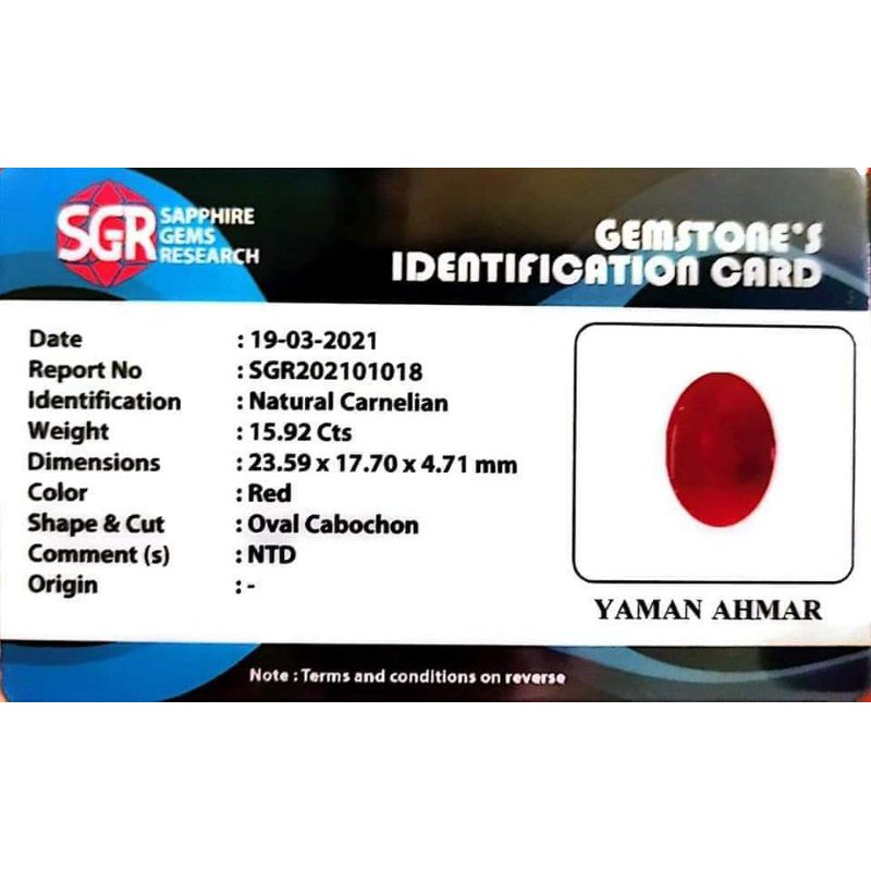 Batu akik natural red carnelian ntd beserta memo
