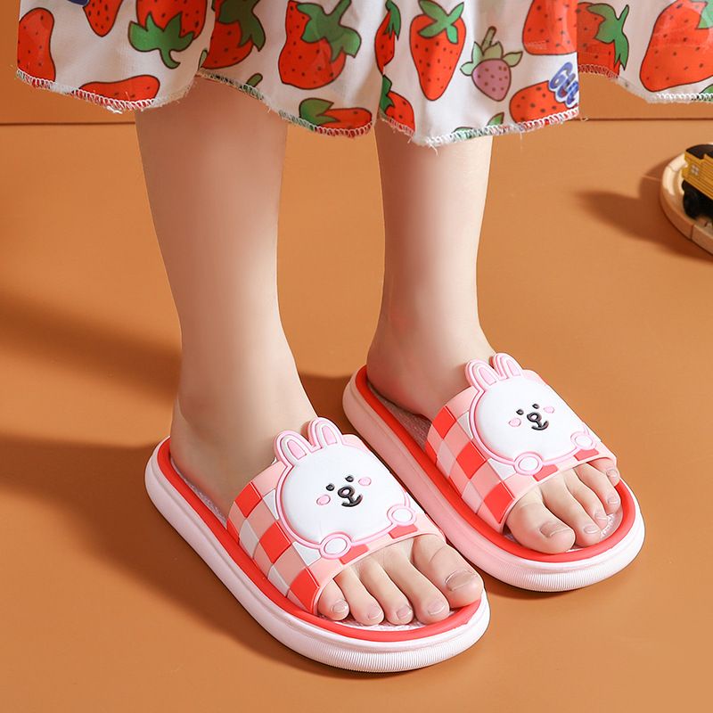 [littlecrab] Sandal Anak Brown Kelinci Kids Sandal High Quality Biru Hijau Pink Beruang Rabbit Sandal Selop Berkualitas Sandal Selop Anak Motif Lucu Unik Soft Color Kid Shoes Anti Slip Korean Style