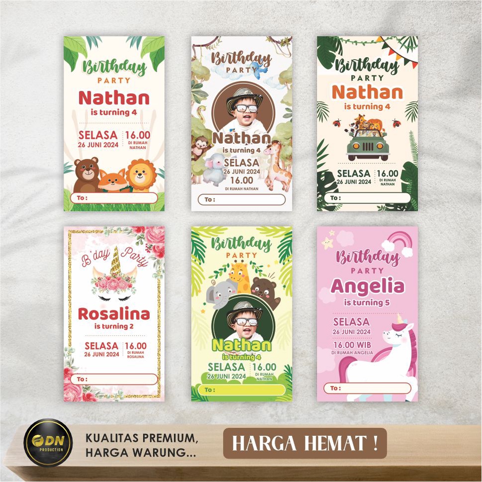 Jual Undangan ulang tahun / undangan ultah / undangan cetak / cetak
