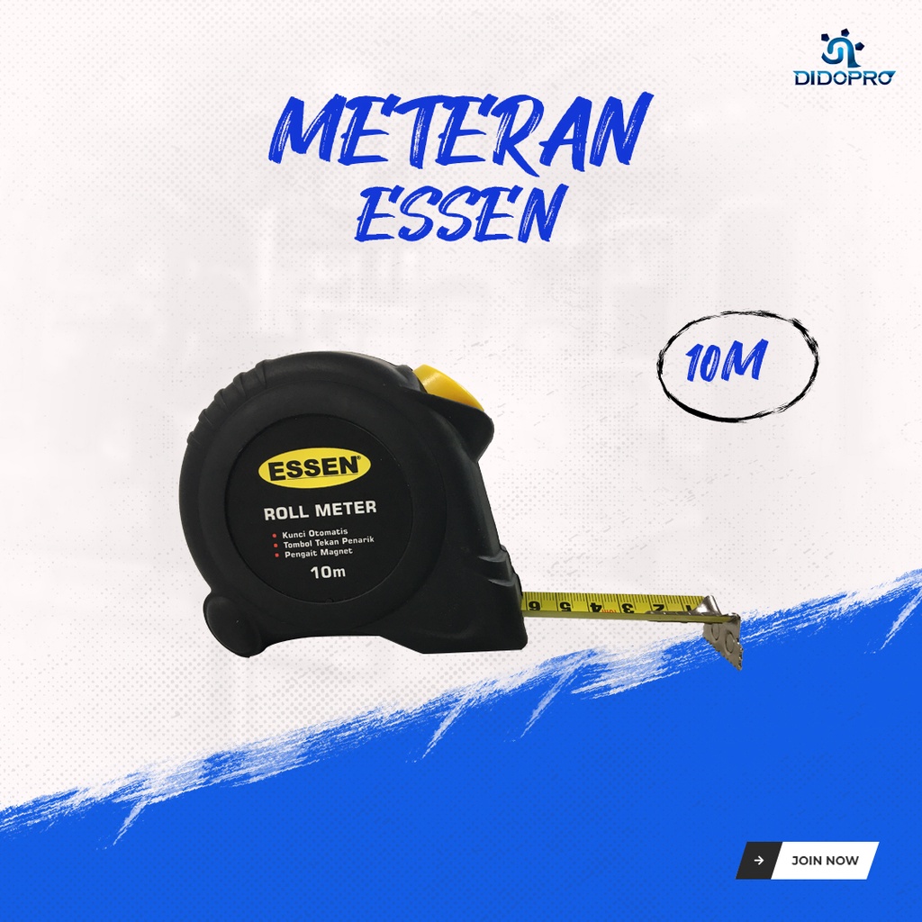 METERAN 10M ESSEN / Auto stop Meteran Otomatis Stop 10M ESSEN/ METERAN TUKANG/ALAT UKUR BANGUNAN/MEASURING TAPE/METERAN