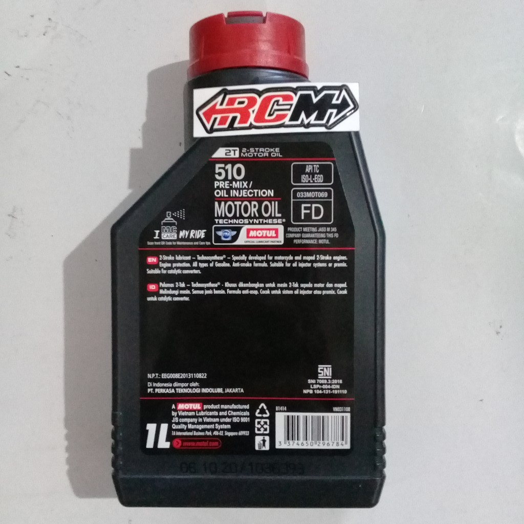 PELUMAS OIL OLI OIL SAMPING OLSAM 510 TECHNOSYNTHESE ROAD OFF ROAD PRE MIX INJECTION RACING 2TAK 2 TAK 2T 2 T 1L 1 L LITER 1LITER 1000ML 1000 ML NINJA SATRIA RXK NSR ORI ORIGINAL MOTUL ASLI