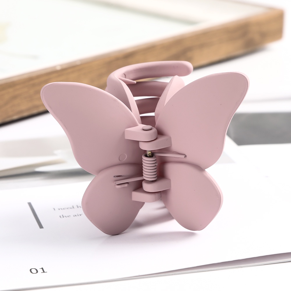 Jepit Rambut Model Butterfly Claw Mini Warna Solid Gaya Korea Untuk Wanita