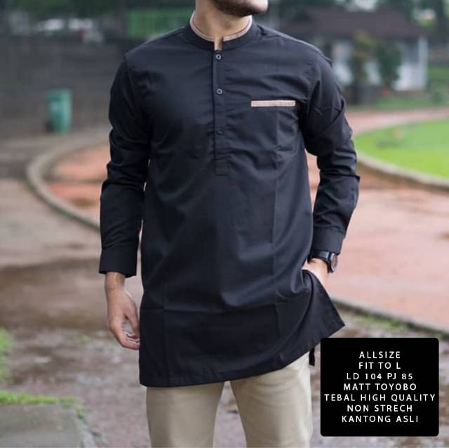 TOTOTAshop.Baju koko ANWA S-M-L-XL-XXL,Bahan cotton toyobo tebal premium.Lengan panjang,kantong asli