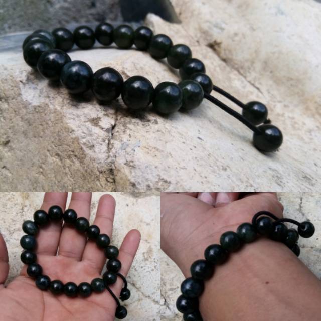 Promo Gelang Tasbih Natural Giok Black Jade Aceh Terapi Super