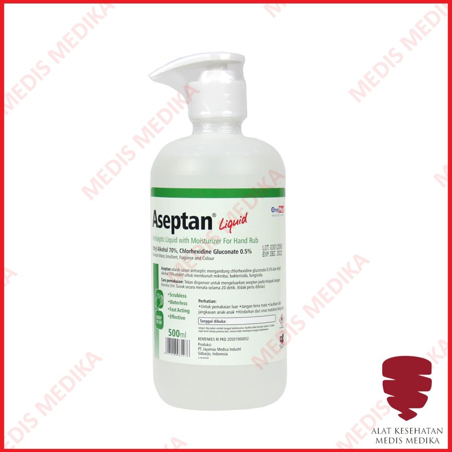 Aseptan Liquid 500 ml Onemed Cairan Antiseptik Pump Anti Aseptic Antiseptic 500ml