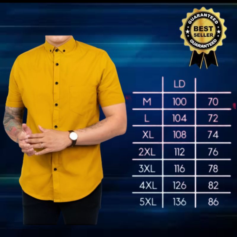 Kemeja Kuning Pria Kameja Pria Lengan Pendek Kemeja Pria Distro Motif Keren Kemeja Pria Dewasa Terba