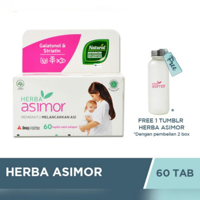 Herba Asimor 60 tablet free tumbler tiap 2 box