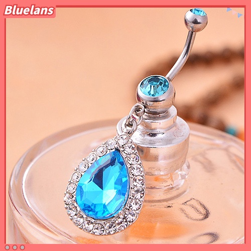 Bluelans Crystal Rhinestone Pendant Belly Button Body Piercing Navel Ring Jewelry Charms