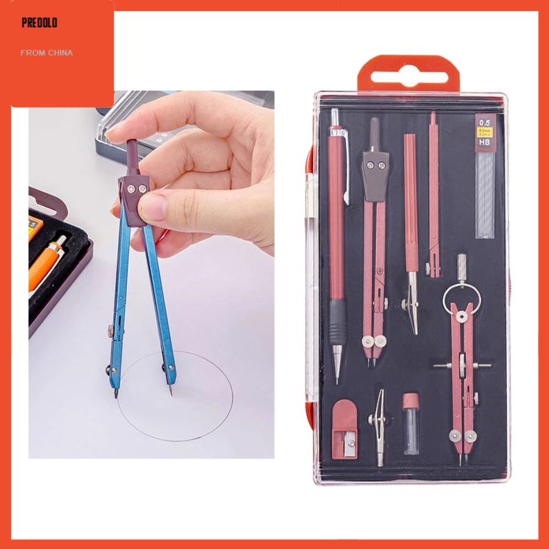 [In Stock] 9PCS Professional Drawing Compass Geometry Tool Zinc Alloy Pencil