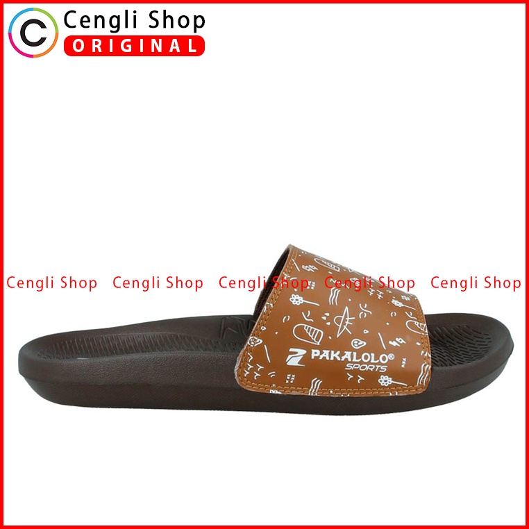 SANDAL SLIDE PAKALOLO PRIA ORIGINAL CASUAL BRANDED ASLI COKLAT PB16