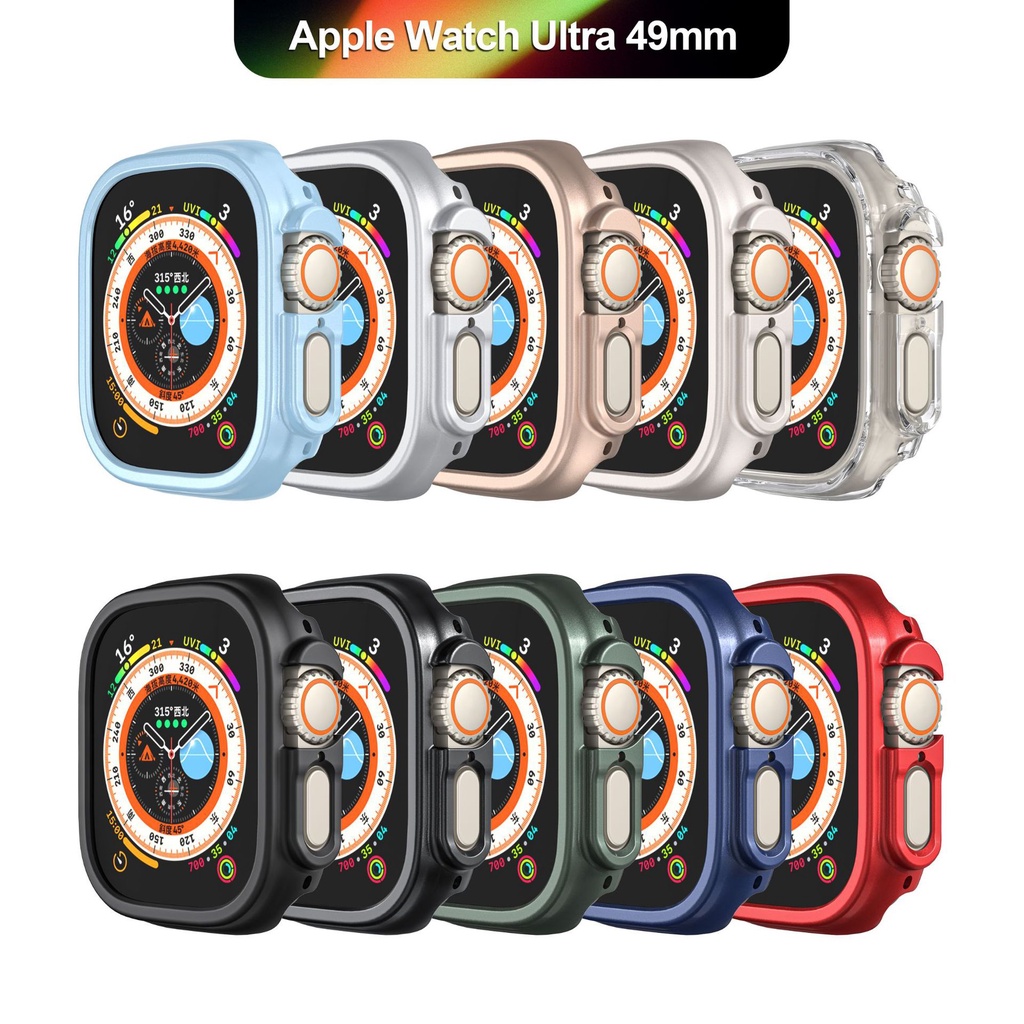 Hard Case Bumper Pelindung Bahan PC Matte Ukuran 49mm Untuk Apple Watch Seri 8 Ultra