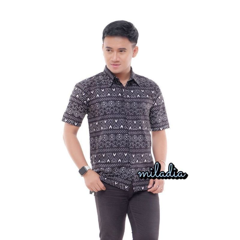 Kemeja hem batik printing m l xl