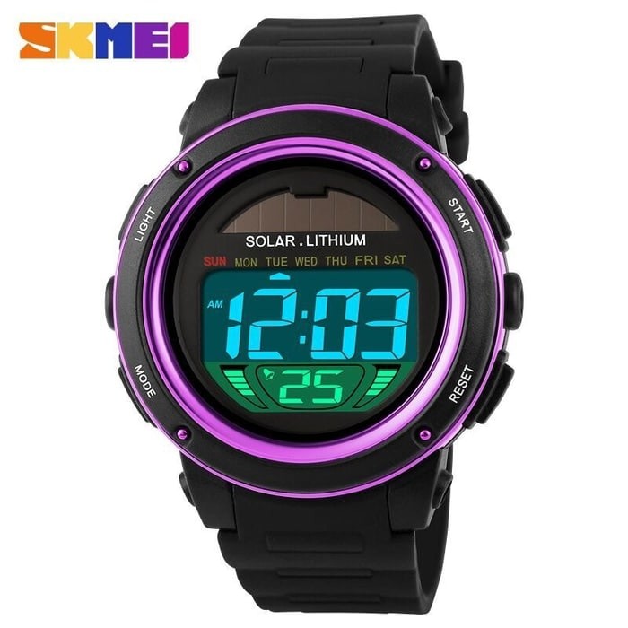 TERMURAH II SKMEI Solar Power Sport LED Watch Water Resistant 50m DG1096 ORI