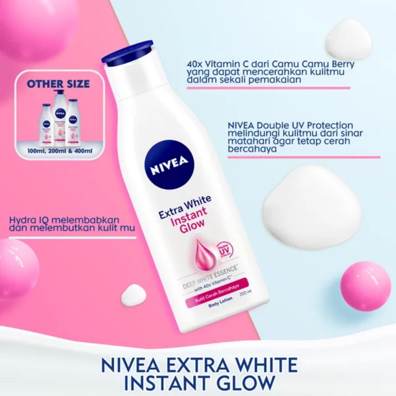 Jual NIVEA BODY LOTION INSTANT GLOW 200ML Shopee Indonesia