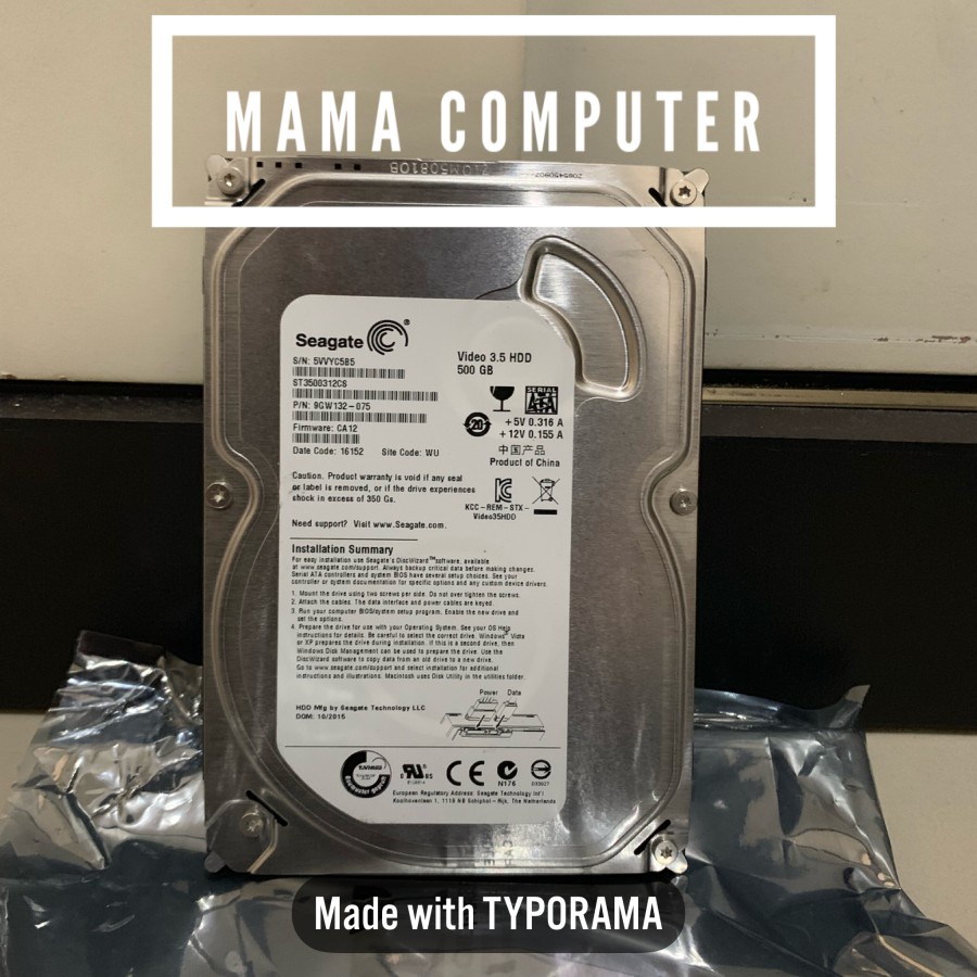 Harddisk Internal 3.5 SEAGATE 500GB FOR PC