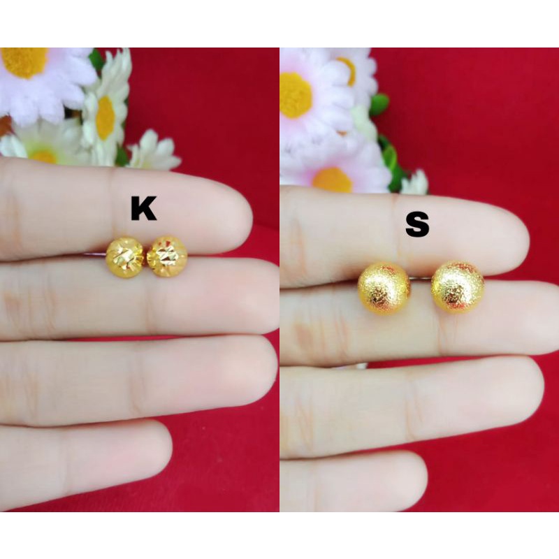 ANTING TUSUK BOLA KUNING 24K ANTI KARAT
