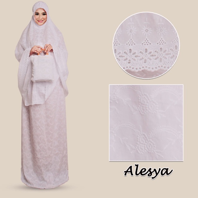 Mukena katun paris renda alesya