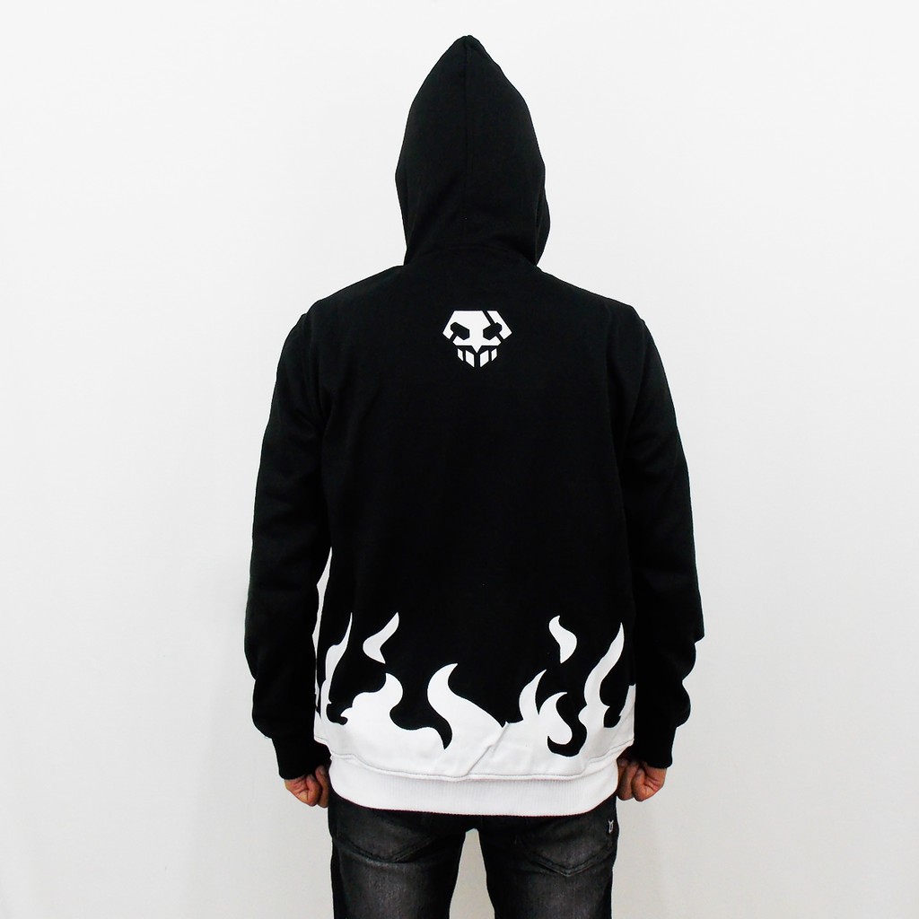 JAKET BLEACH - JAKET ANIME BLEACH ICHIGO KUROSAKI HOLLOW HITAM - JAKET COSPLAY ANIME - SWEATER PRIA