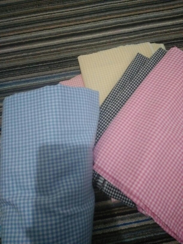 Bahan Kain Printing Kotak 015 Katun Cotton Meteran Grosir Murah