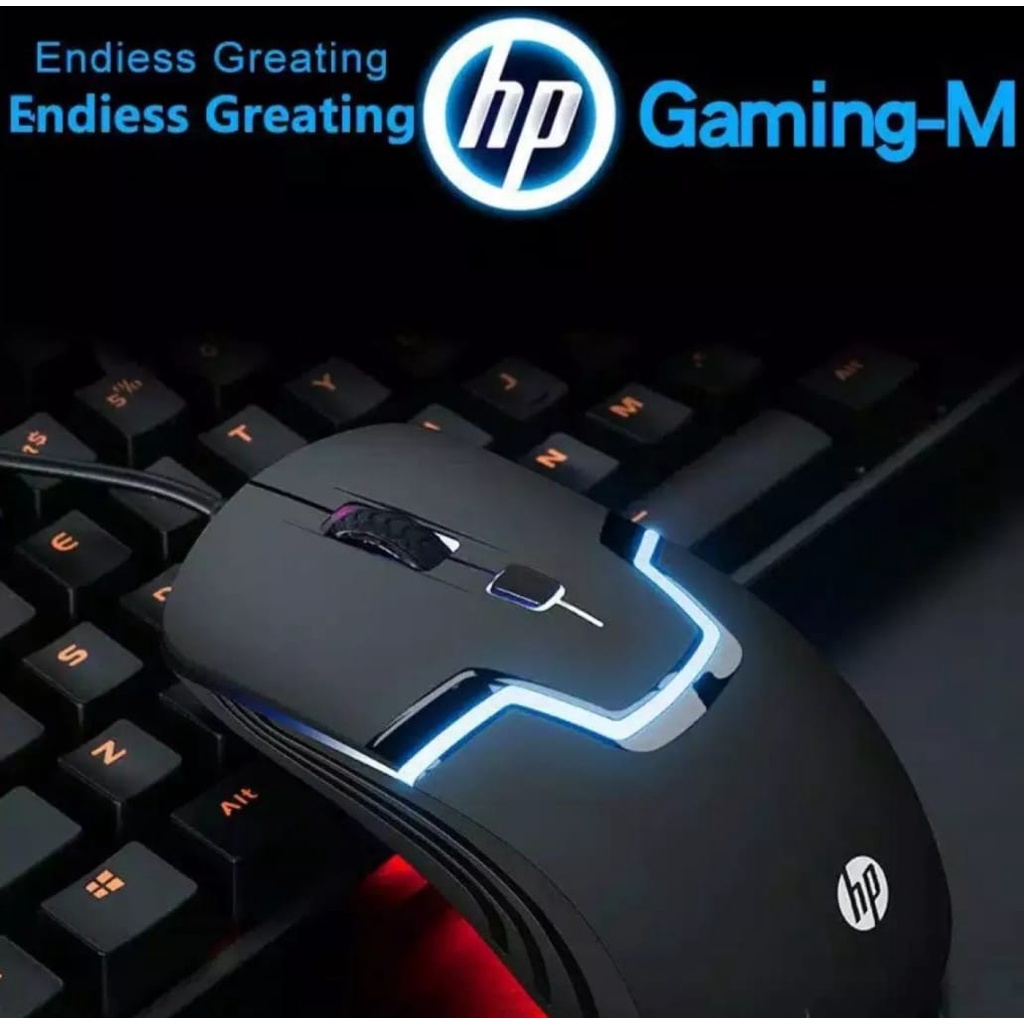 MOUSE GAMING HP M100 SENSOR HIGH 1600DPI RGB LED USB WIRED KABEL-MOUSE GAMING HP M100 WIRED OPTICAL KABEL-MOUSE KABEL LAPTOP-PC KOMPUTER-NOTEBOOK-MOUSE GAMERS HP M100