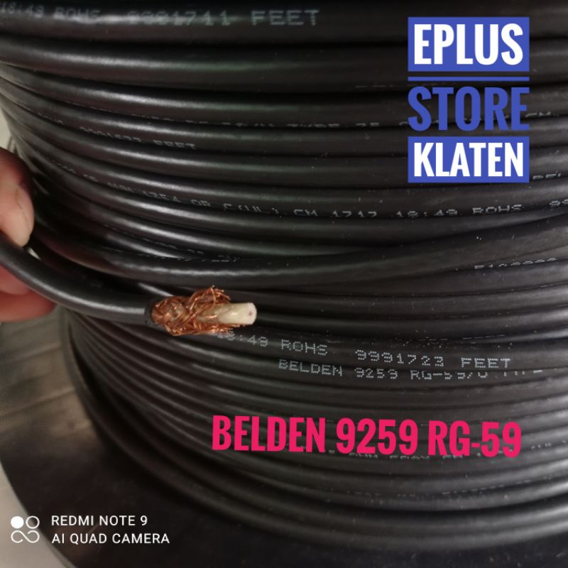 Kabel Coaxial Belden 9259 RG59 lebih besar dri rg58 serabut tembaga