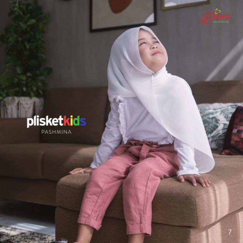 Pasmina plisket anak kids ori Liana hijab