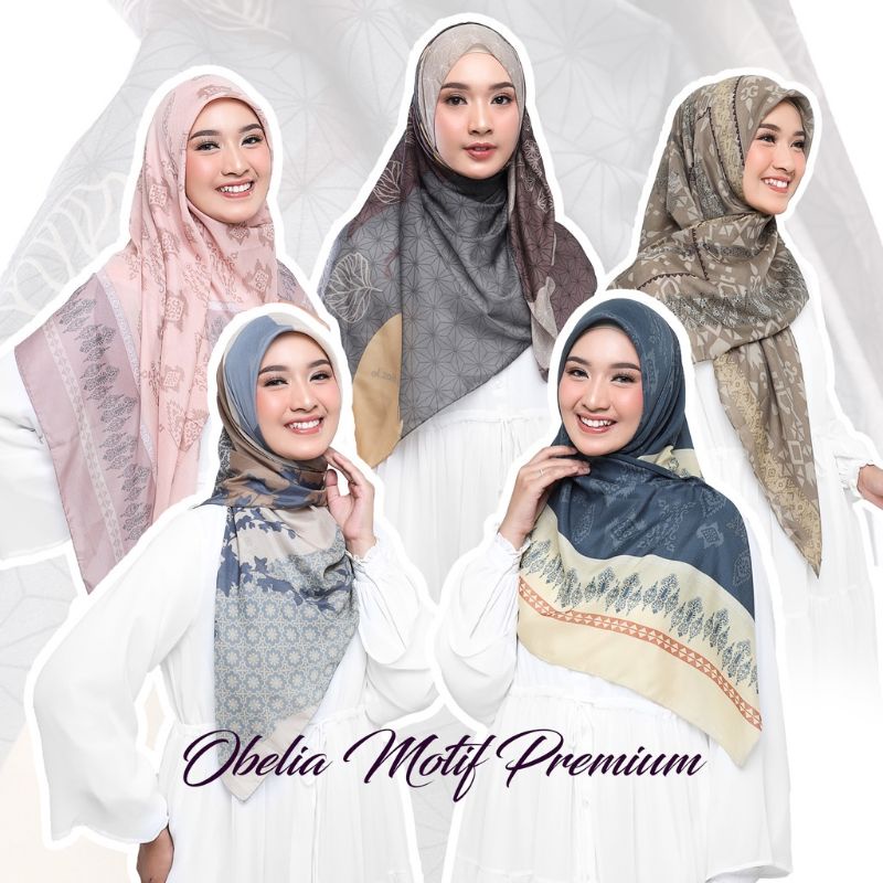 ELZATTA HIJAB SEGI EMPAT OBELIA MOTIF SERIES PREMIUM ELZATTA KERUDUNG ELZATTA JILBAB ELZATTA JILBAB 