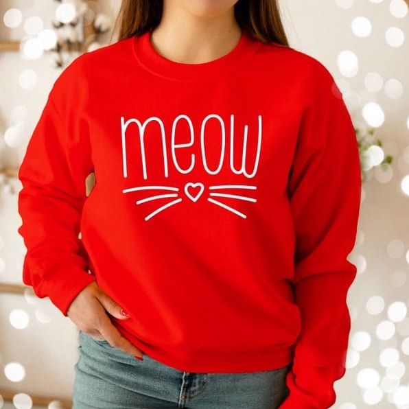 MEOW WHISKERS Basic Sweater II EMEOW WHISKERS Sweater Crewneck Sz M - XL ( Pria &amp; Wanita )