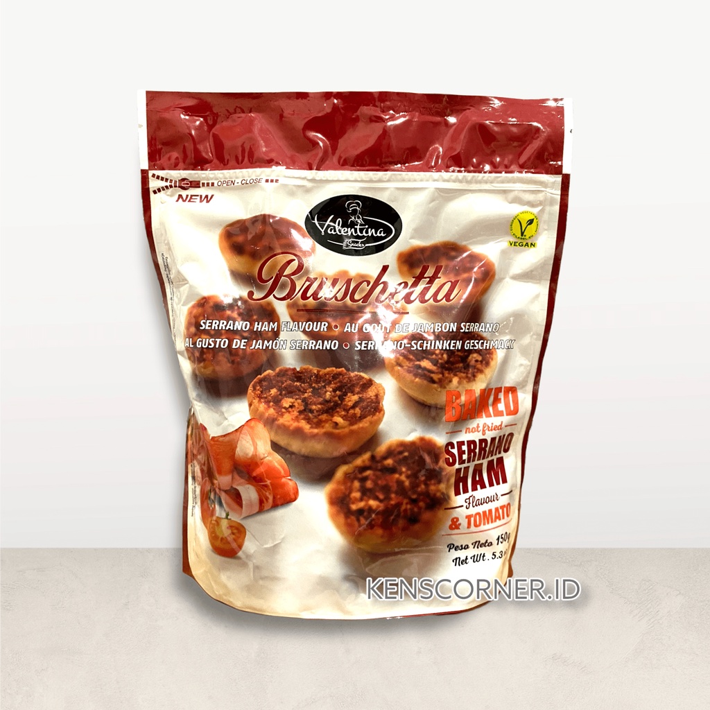 Valentina Bruschetta Toasted  Bread 4 Varian 150 Gram / Roti Bagelen Bulat Import