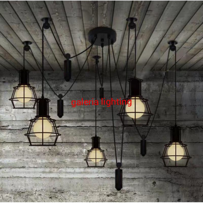 Lampu gantung vintage meja makan tipe 155/5