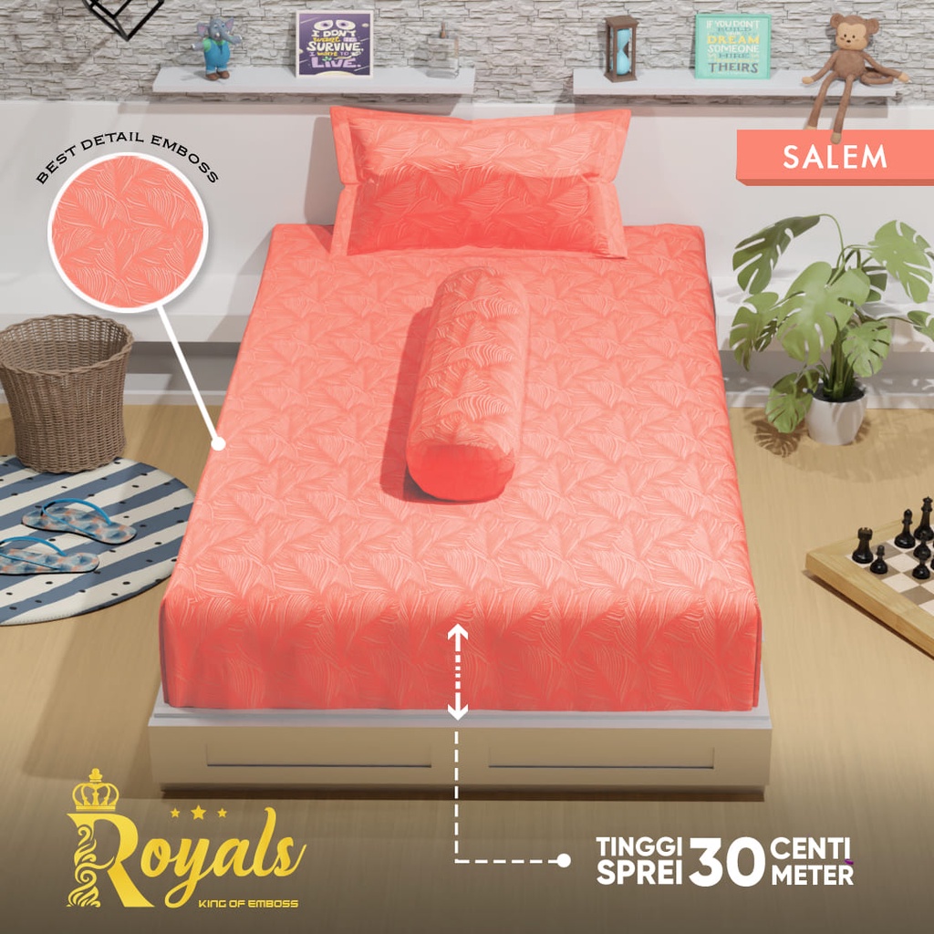 Royals Sprei Jacquard Emboss Uk 100/120 - Salem