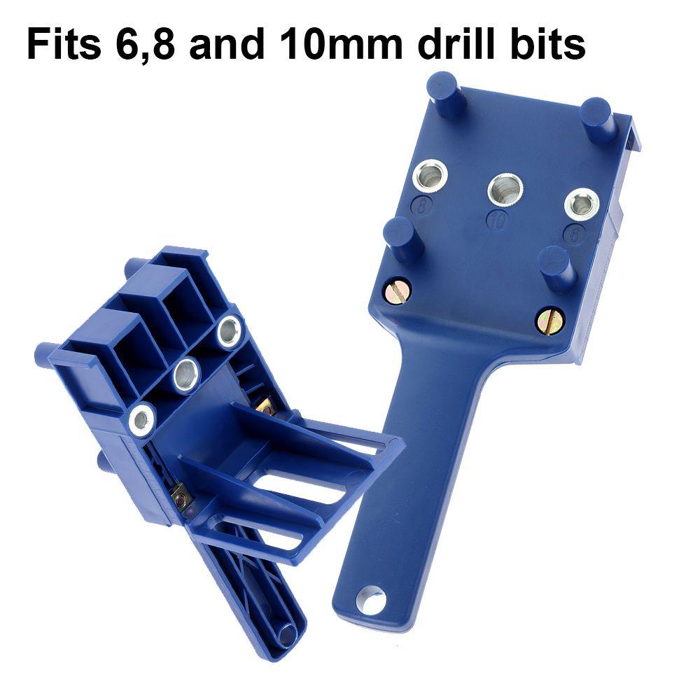 Solighter Woodworking Doweling Jig Majelis Woodworking Saku Lurus Lubang Lurus Mata Bor Hole Puncher
