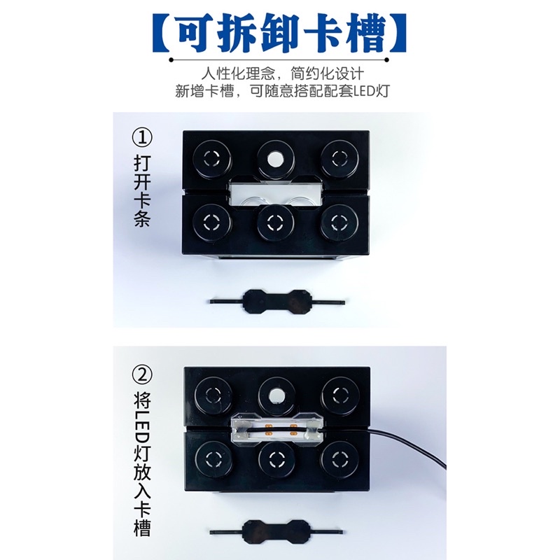 Aquarium Mini Lego Block 4 Side Windows 12x8x10cm with White LED - TOP4 - Transparent