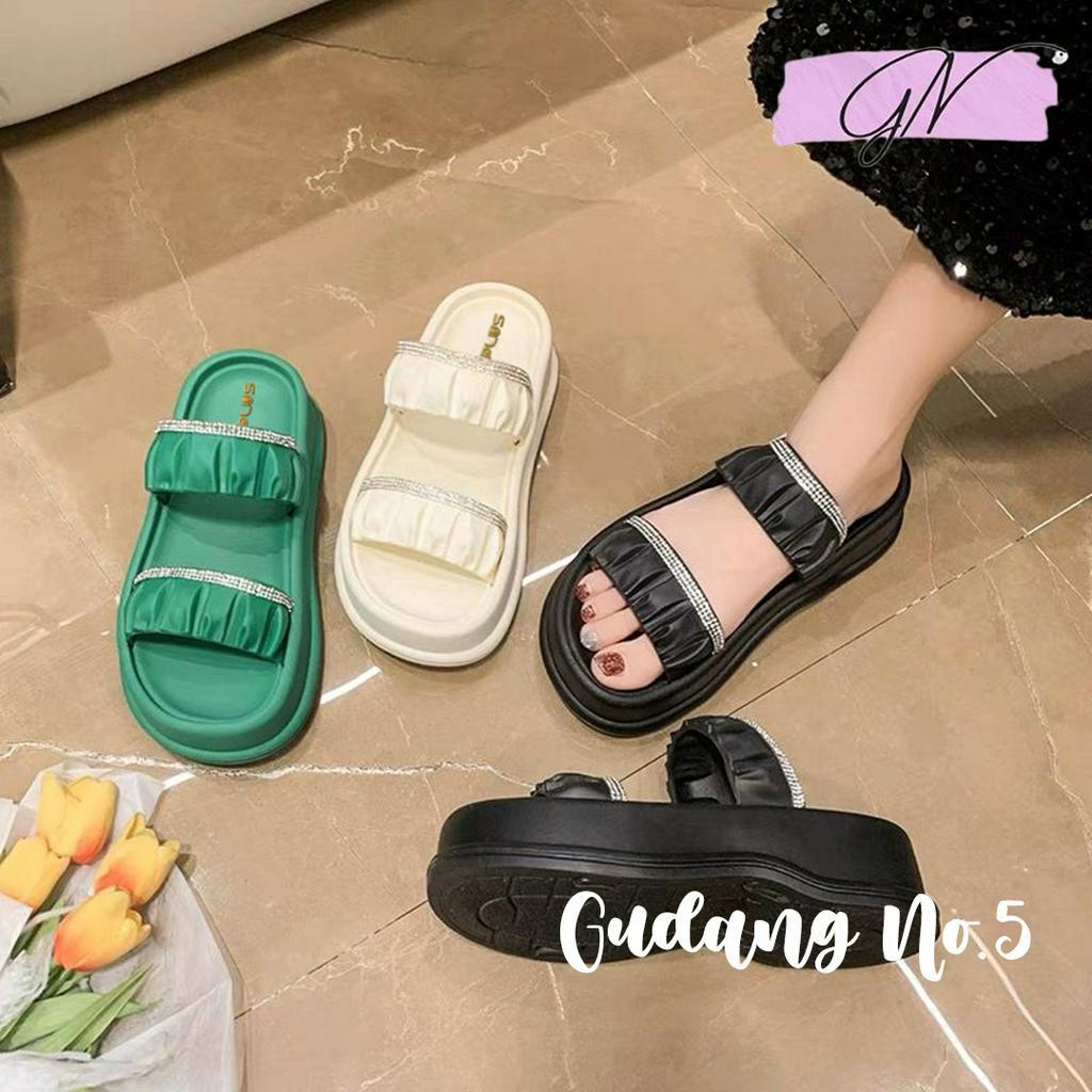 GN-8688 &amp; 8688-1 Sandal Selop Tali Dua Fashion Wanita Motif Blink Import Yesplus PCU