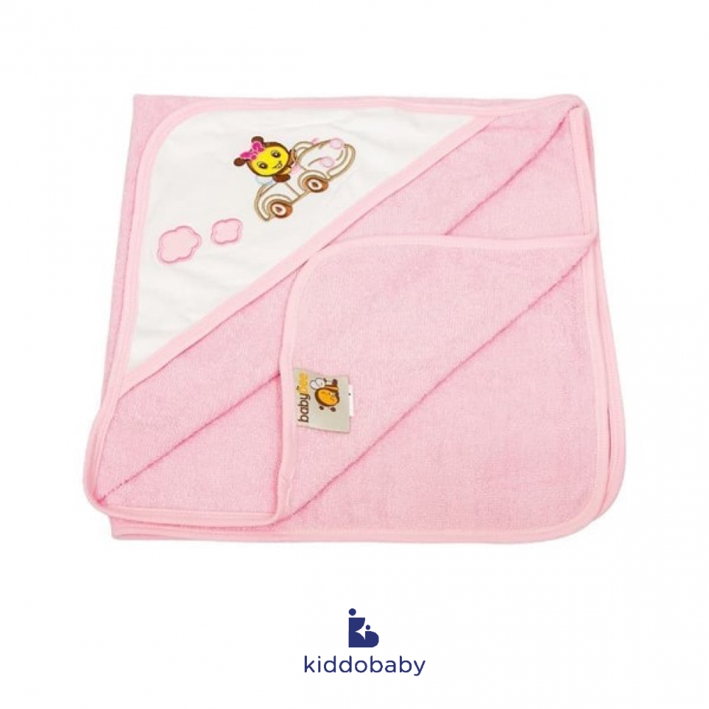 Babybee Precious Bee Hooded Towel - Pink Blossom