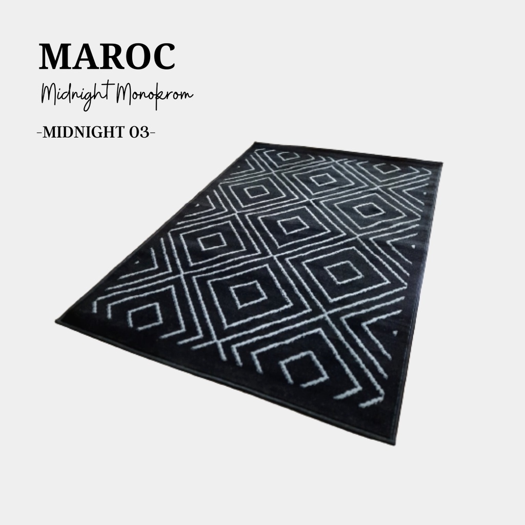 MAROC Karpet Lantai 100x150 Midnight Monokrom - MIDNIGHT 03-1