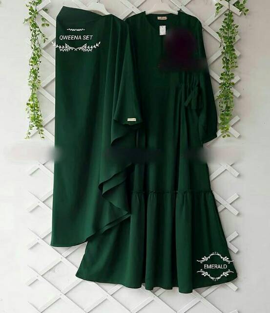 DRESS MUSLIM, baju wanita, baju gamis, dress, gamis, Baju gamis, fashion wanita, QWEENA SYARI