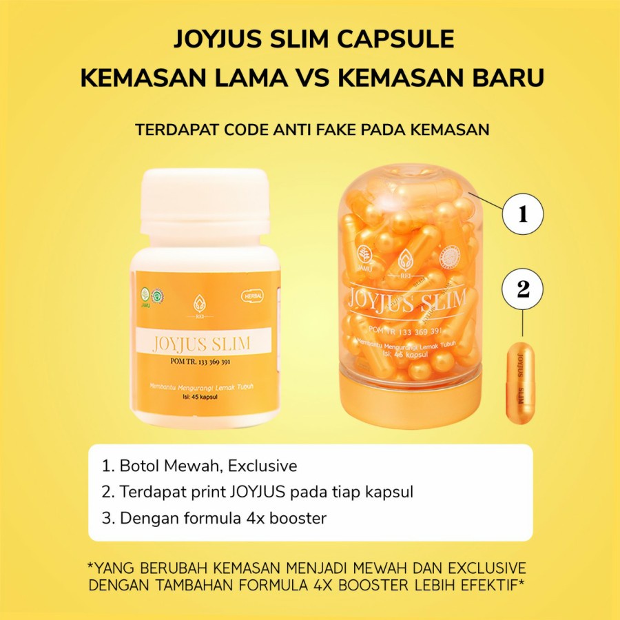 JOYJUS SLIM CAPSULE 45 Kapsul Berhologram | Capsul Joy Jus BAB Lancar Asli Original Official