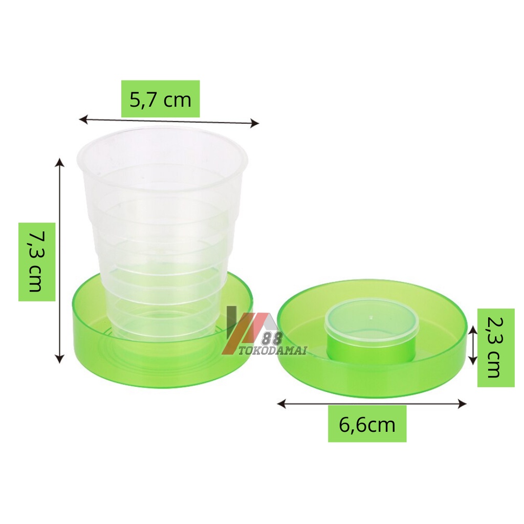 Gelas Lipat Plastik Portable Travel Telescopic Cup Plastic