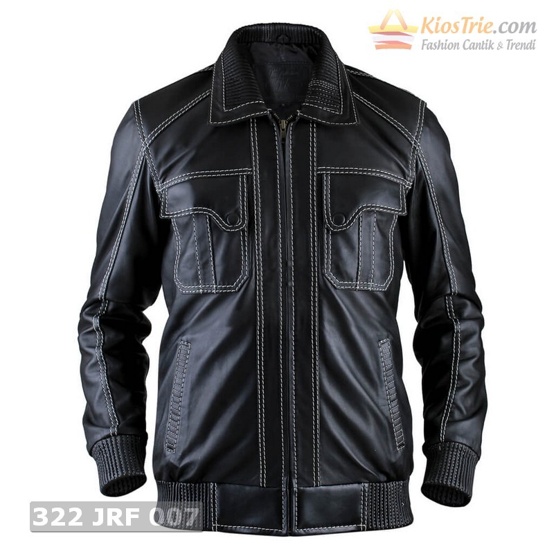 Jaket Kulit Pria | Jaket & Blazer | Bahan Kulit | Warna Hitam | Uk. M-XL | 700 FRJ