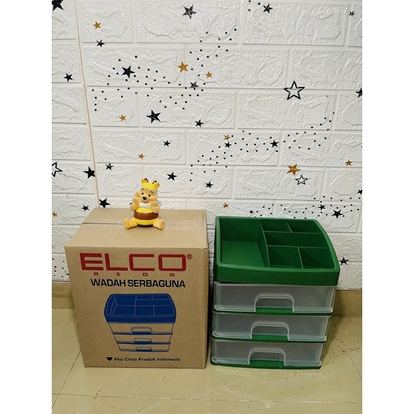 Rak kosmetik Elco / rak serbaguna plastik / wadah serbaguna