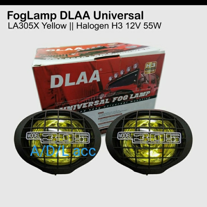 lampu tembak sorot penerang foglamp bumper depan mobil toyota honda jeep universal 305 kuning clear putih rainbow pelangi