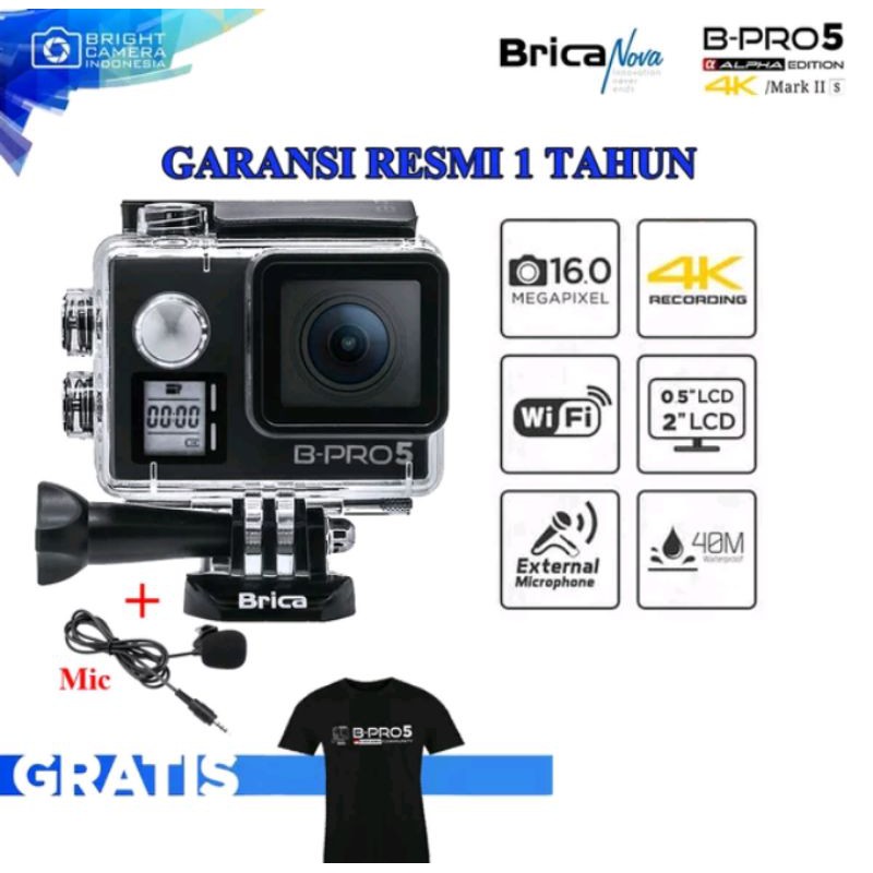 Brica B-Pro 5 Alpha Edition 4K Mark II S - AE2S - Black - 2 Inch LCD Garansi Resmi Paling Murah