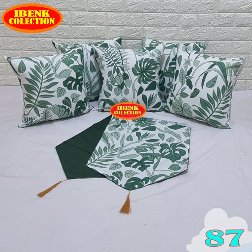 Paket 5 Sarung Bantal + Taplak 50X50 cm MOTIF 300 sd 330